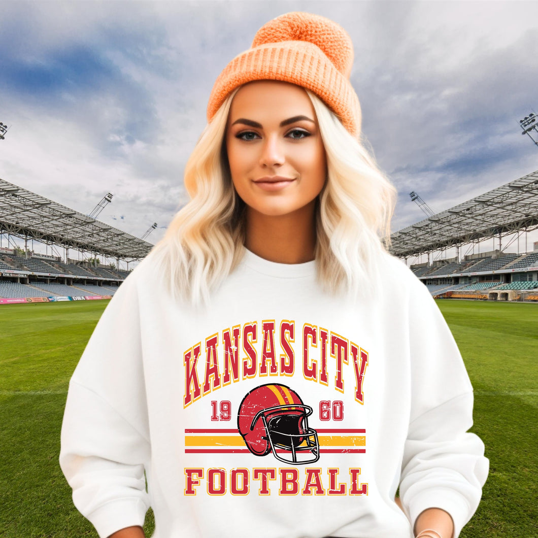 Vintage Kansas City Football Sweatshirt - White