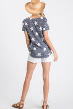 Star Print Strappy Short Sleeve Top