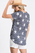 Star Print Strappy Short Sleeve Top