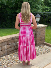 Tie Dye Tiered Maxi Dress - Pink