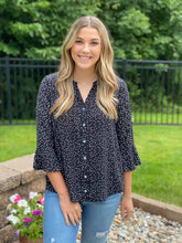 Spotted V-Neck Blouse - Restocked!!