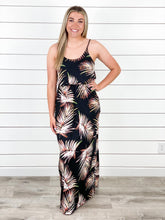Island Vibes Palm Print Maxi Dress