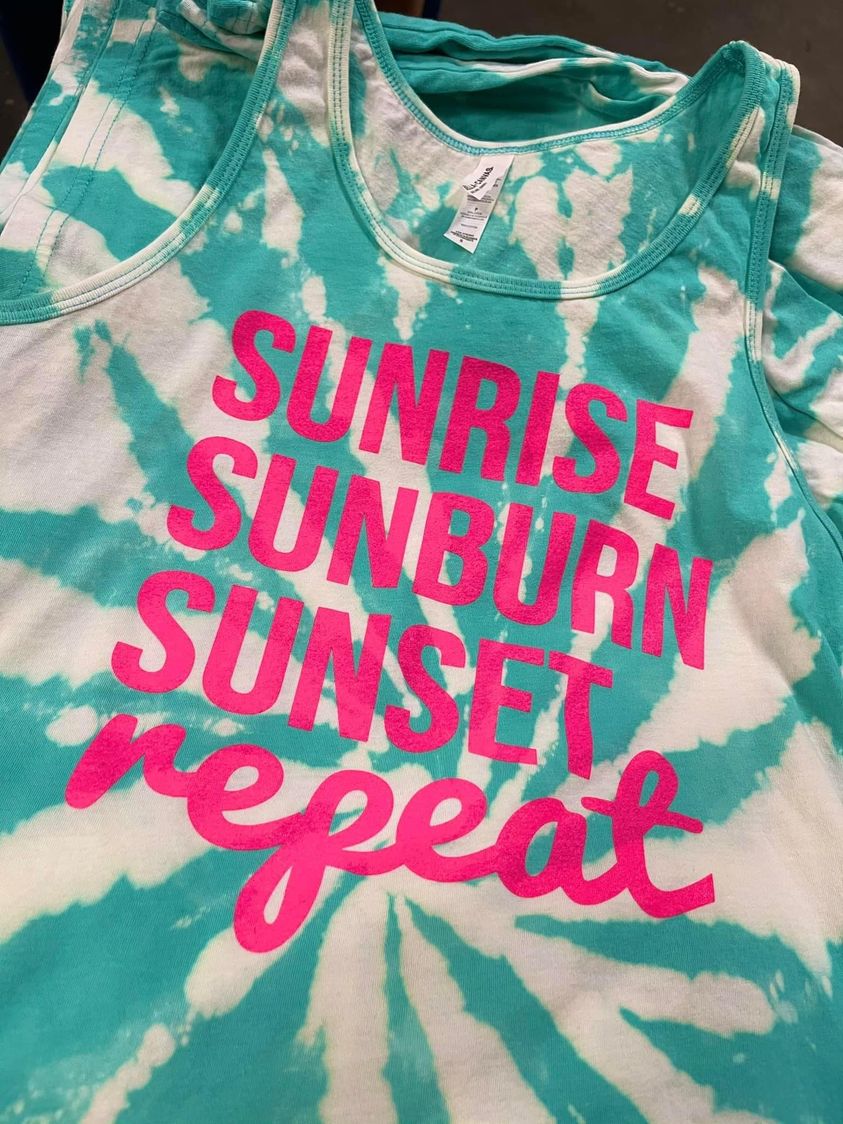 Sunrise Sunburn Sunset Repeat Tank
