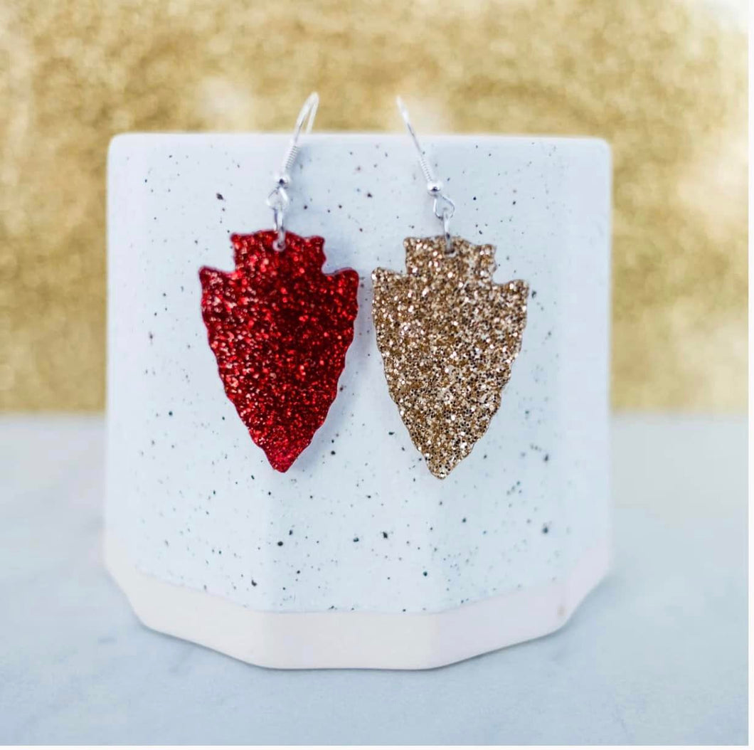 Glitter Arrowhead Earrings