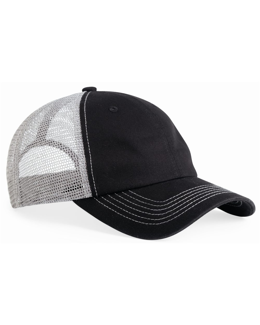 Black Distressed Trucker Hat