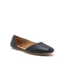 Black Scalloped Ballerina Flats