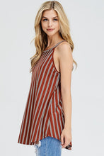 Brick Striped Button Down Back Halter Top