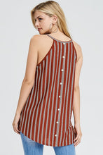 Brick Striped Button Down Back Halter Top