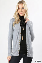 Heather Grey Snap Button Cardigan