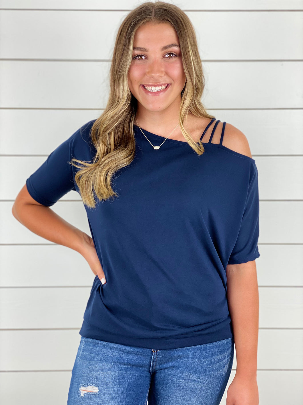 Make a Move Top - Navy - Restocked!!