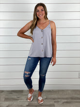 Sweet Summertime Button Tank - Gray