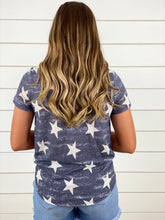 Star Print Strappy Short Sleeve Top