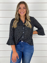 Spotted V-Neck Blouse - Restocked!!