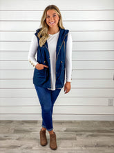 Hooded Utility Vest - Navy