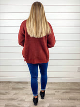 Cozy & Cute Waffle Knit Cardigan - Rust