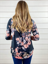 Floral Half Sleeve V-Neck Top
