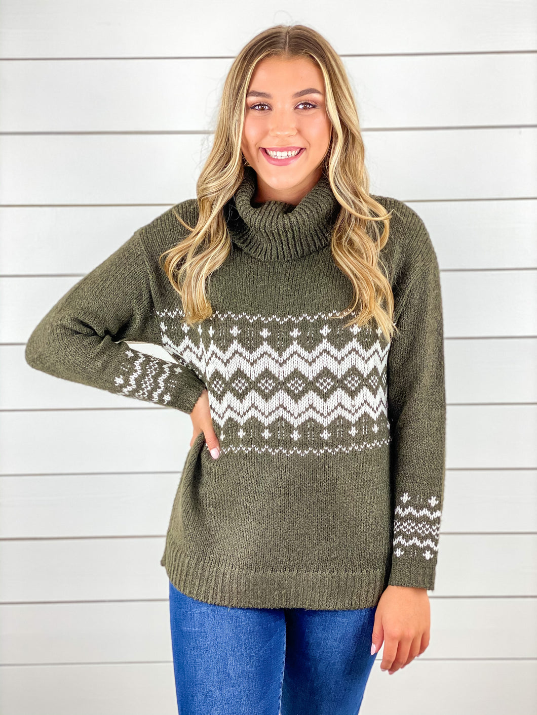 Autumn Days Sweater - Olive
