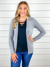 Heather Grey Snap Button Cardigan