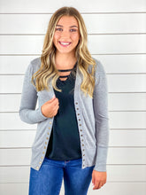 Heather Grey Snap Button Cardigan