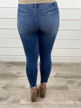 Hi Rise Jeans with Tears and Cropped Tattered Hem