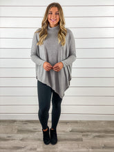 Gray Asymmetrical Poncho