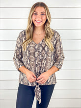 Snakeskin V-Neck Blouse