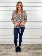 Snakeskin V-Neck Blouse