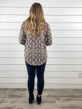 Snakeskin V-Neck Blouse