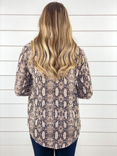 Snakeskin V-Neck Blouse