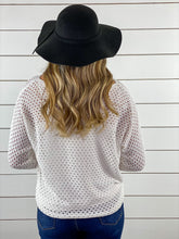 Cream Eyelet Knit Sweater