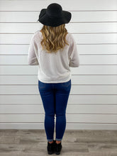 Cream Eyelet Knit Sweater