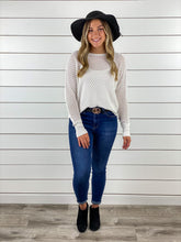 Cream Eyelet Knit Sweater