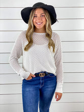 Cream Eyelet Knit Sweater
