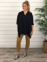 Black V Neck Poncho - Restocked!!