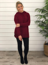 Burgundy Popcorn Tunic Hoodie
