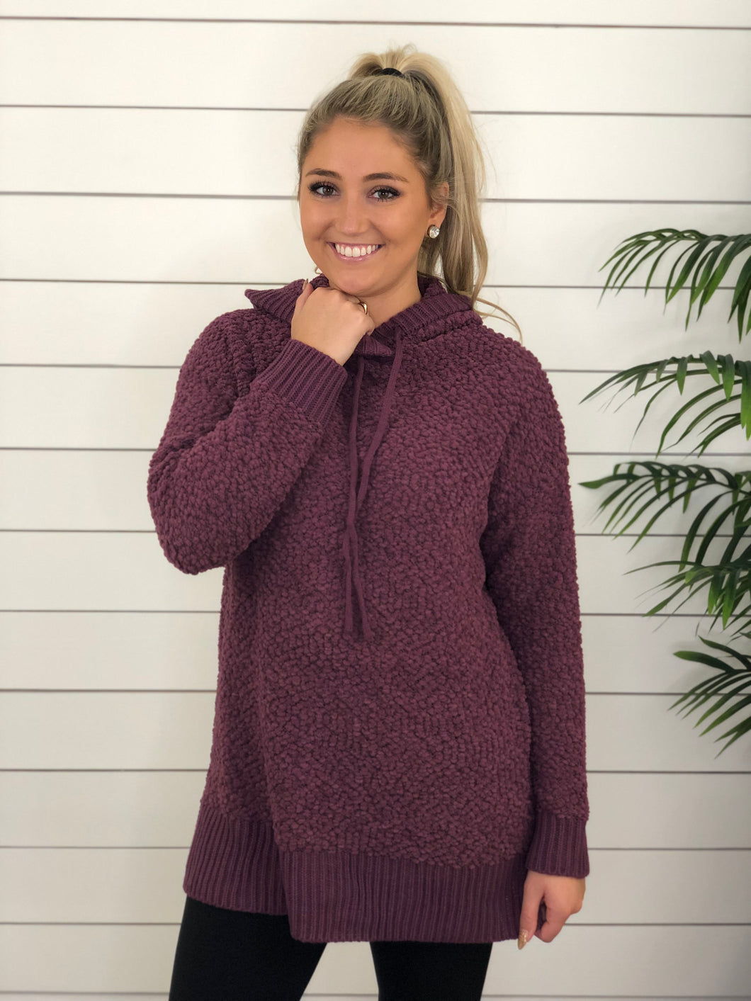 Plum Popcorn Tunic Hoodie
