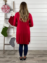 Everyday Tunic Length Cardigan - Red - Restocked!!