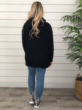 Black Popcorn Tunic Hoodie