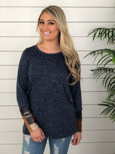 Navy Plaid Button Back Tunic