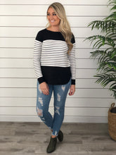 Black and White Color Block Sweater