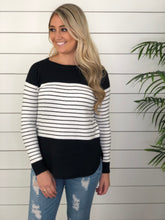 Black and White Color Block Sweater