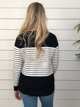 Black and White Color Block Sweater