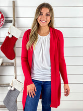 Everyday Tunic Length Cardigan - Red - Restocked!!