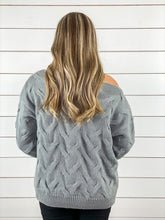 Gray Slouchy Textured Sweater - Restocked!!