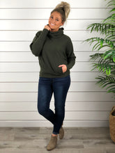 Olive Cowl Neck Pullover
