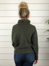 Olive Cowl Neck Pullover