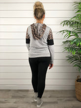 Cheetah Print Color Block Hoodie