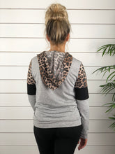 Cheetah Print Color Block Hoodie