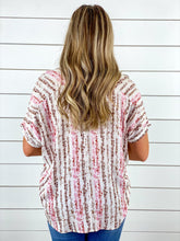 Spring Striped V-Neck Blouse