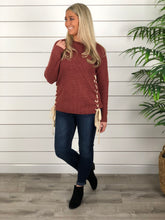 Rust Side Tie Sweater